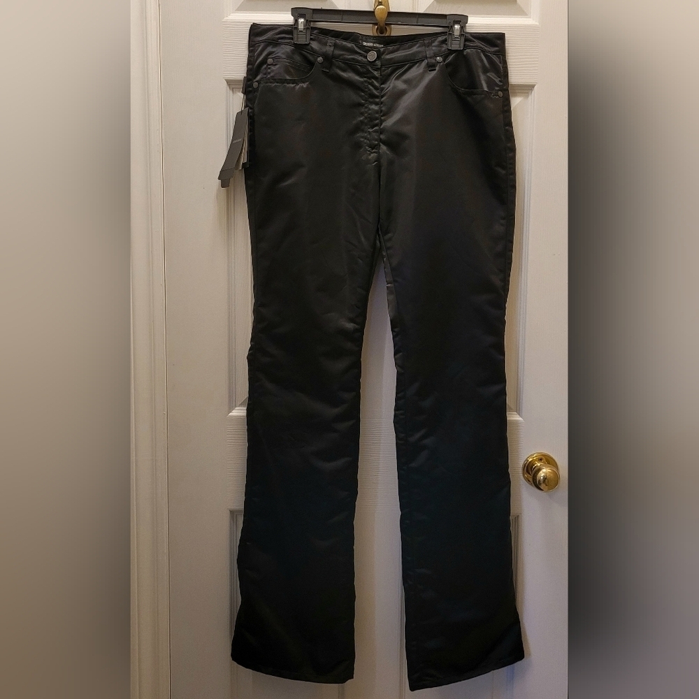 Giorgio Armani Black Flare Corduroy Pants - Picture 2 of 14